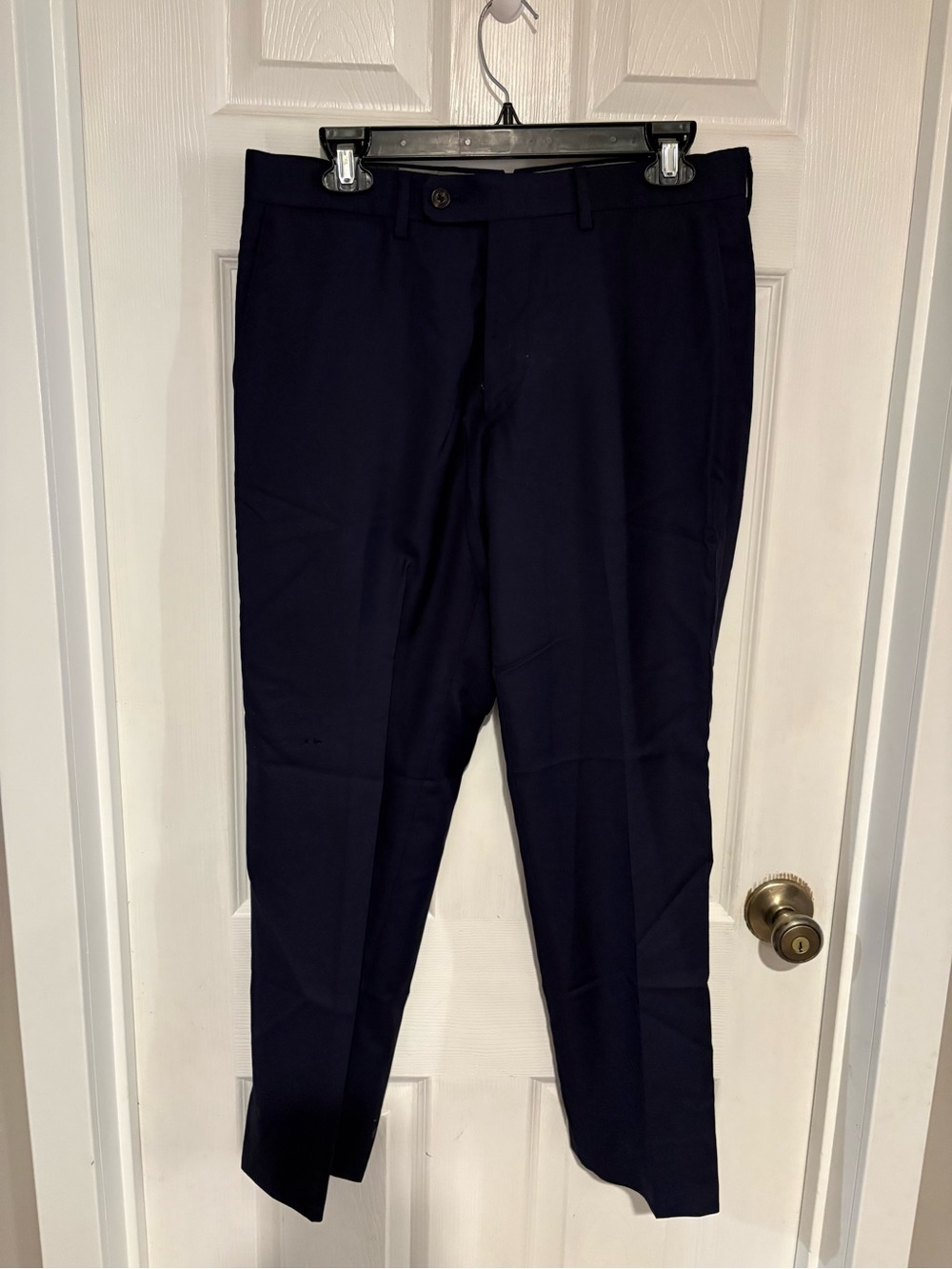 Men's Navy Dress Pants - Tailored Office Fit